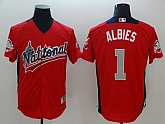 National League 1 Ozzie Albies Red 2018 MLB All Star Game Home Run Derby Jersey,baseball caps,new era cap wholesale,wholesale hats